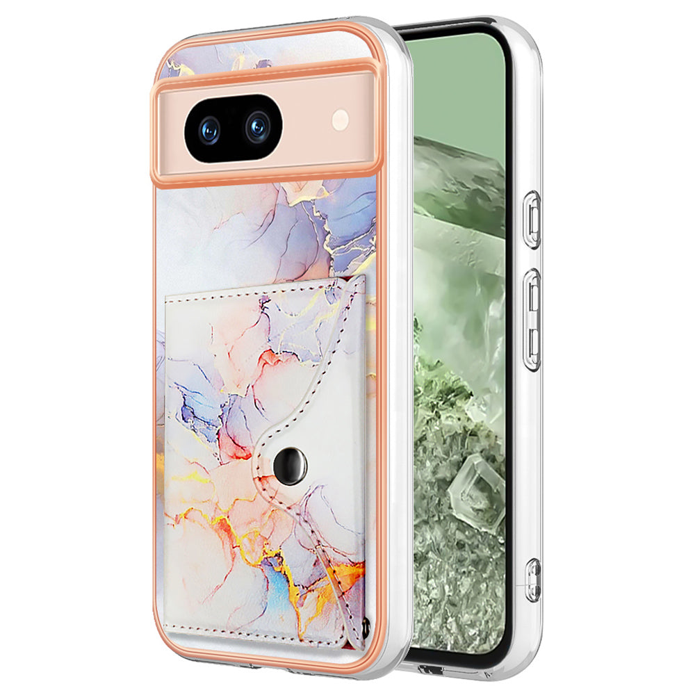 YB Leather Coating Series-9 for Google Pixel 8a Case IMD Pattern Card Holder Kickstand Phone Cover YB Leather Coating Series-9 for Google Pixel 8a Case IMD Pattern Card Holder Kickstand Phone Cover